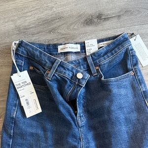 Denim Forum Blue High-Rise Wide Leg Jeans